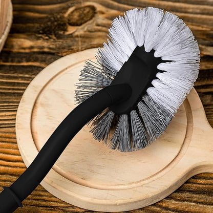 2 Pack Curved Toilet Bowl Brush Without Holder for Bathroom, Compact Toilet Brush Durable Under The Rim Household Deep Cleaning Brushes (Black Toilet Brush Without Holder)