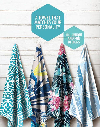 VENTURE 4TH Microfiber Beach Towel: Quick-Dry, Compact, Sand-Free, Absorbent, Sandproof and Lightweight - Perfect for Camping, Beach, and Roadtrips (Ocean Mandala Design | 35x78 inches)