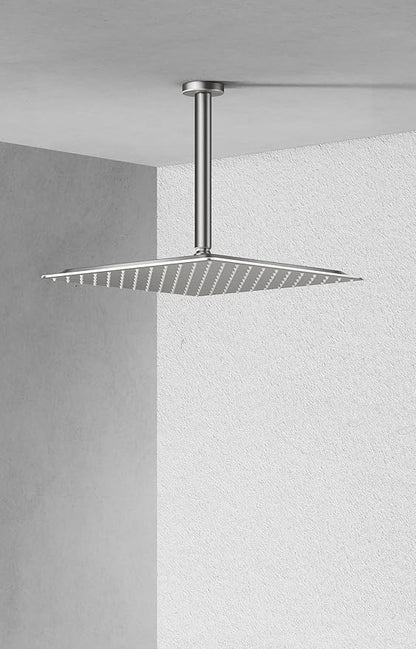 VBFF-Shower Head,rain shower head, 12 inch- Square Shower Head, 1.8 GPM Flow Rate, rainfall showerhead,VBFF09 (Brushed Nickel)