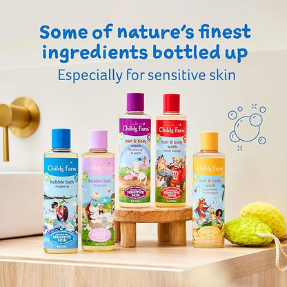 Childs Farm, Kids Hair & Body Wash for Dry, Sensitive Skin, Blackberry & Organic Apple, Gently Cleanses, Vegan, Cruelty-Free, 8.4 Fl Oz