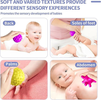 Montessori Toys - Sensory Balls for Toddlers, Multiple Textures Colorful Toddler Sensory Toys for Babies 1-3 Hand Catching Baby Balls, Baby Rattle 3-6 Months Old Baby Toys for 6-12 Months