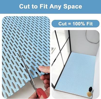 Non Slip Shower Mat: 35"x24" Extra Large Shower Mats for Inside Shower,Trimmable PVC Anti Slip Shower Stall Mats, No Odor, Quick Drying Shower Mats for Floor, Bathroom, Home, Kitchen, Hotel