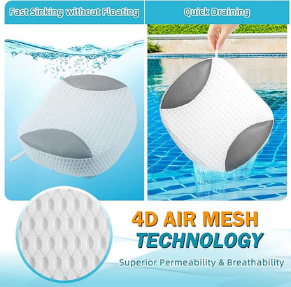 Hot Tub Booster Seat for Adults, 5D Air Mesh Hot Tub Cushion with Strong Non-Slip Suction Cups, Ergonomic Hot Tub Seats, Quick Dry Hot Tub Accessories for Adults Indoor Outdoor, No Zipper Design