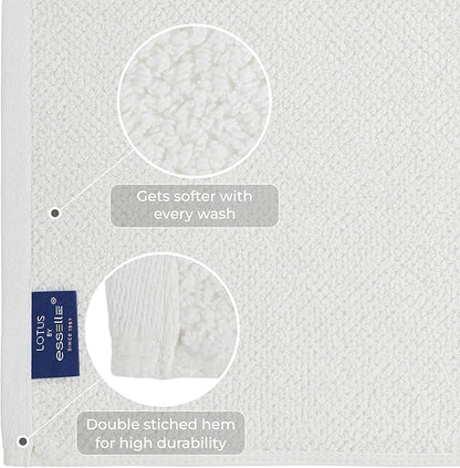 6-Piece Towel Set, 680 GSM, 2 Bath Towels, 2 Hand Towels, 2 Wash Cloths,100% Cotton Premium Quality, Ultra Soft, Super Absorbent Popcorn Textured Weaved for Spa, Hotels & Bathroom-Ivory/Cream