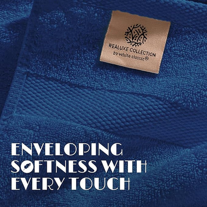 Luxury Soft Bath Sheet Towels Set - 650 GSM Cotton Luxury Bath Towels Extra Large 35x70 | Highly Absorbent and Quick Dry | Hotel Quality Extra Large Bath Towels Oversized, Navy Blue, 2 Pack