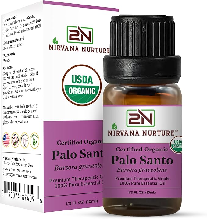 Palo Santo Essential Oil USDA Certified Organic, 100% Pure Natural Premium Grade, Undiluted