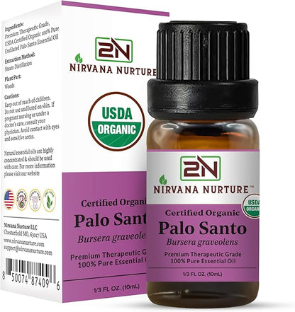 Palo Santo Essential Oil USDA Certified Organic, 100% Pure Natural Premium Grade, Undiluted