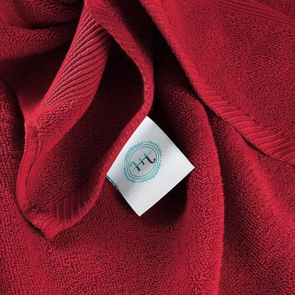 Hearth & Harbor Bath Towels for Bathroom - 100% Ring Spun Cotton Luxury Bathroom Towels - Ultra Soft & Highly Absorbent, Bath Towels Set of 6 - Burgundy Red