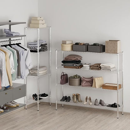 14" Deep x 60" Wide x 54" Height Wire Shelving Kit | 4-Tier | NSF Commercial Storage Rack Unit