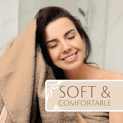 MAURA 6-Pack Premium Turkish Washcloth Set - Ultimate Luxury with Soft, Thick, Super Absorbent, and Oversized Cotton Face Towels - Ideal for a Hotel & Spa Quality Experience in Classic Brown Elegance