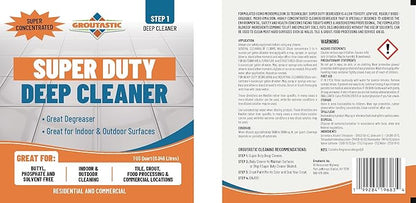 Super Duty Degreaser – Heavy Duty Tile & Grout Cleaner for Kitchens, Bathrooms & Floors – Removes Grease, Soap Scum & Deep Stains – Non-Corrosive Concentrate