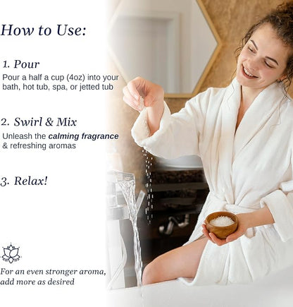 Relax Spa & Bath, Epsom & Dead Sea Salts, Aromatherapy Bath Salts for Hot Tub, Bath, or Spa, Infused with Magnesium, Lavender Palmarosa Scent