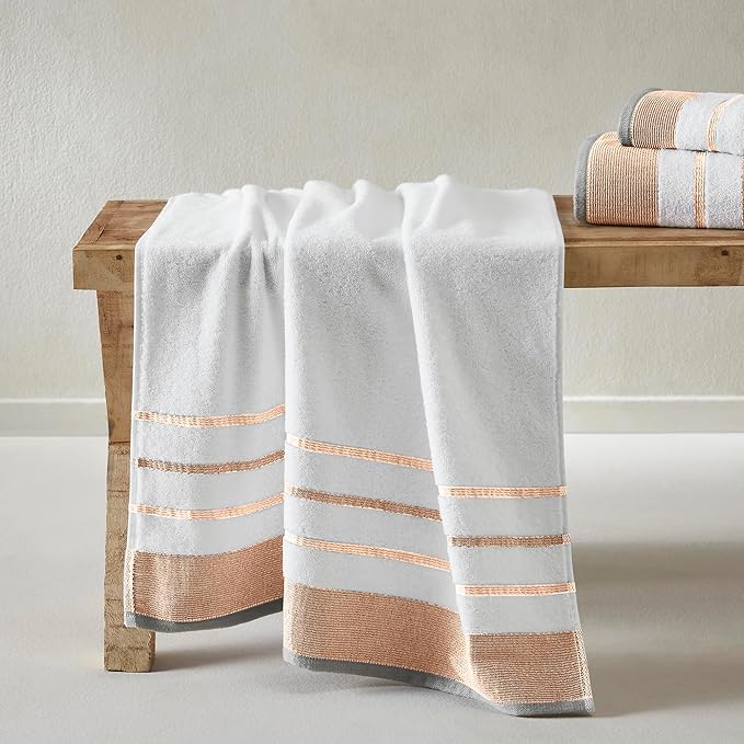 Great Bay Home Decorative Bath Towel Set - Luxury Cotton 6 Piece Towel Set - 2 Bath Towels, 2 Hand Towels, 2 Washcloths - Luxurious, Ultra-Soft, Durable Towel for Bathroom Decor (Clay/Taupe)