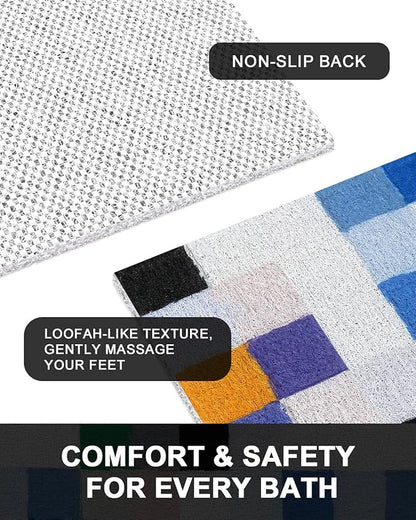 Bathtub Mat Non Slip - Anti Slip Shower Mat, Quick Drying Bath Tub Mats, Soft PVC Loofah Foot Massage Mat, Bath Mat for Shower, Tub, Bathroom, Floor, Kitchen, Pool, Hotel