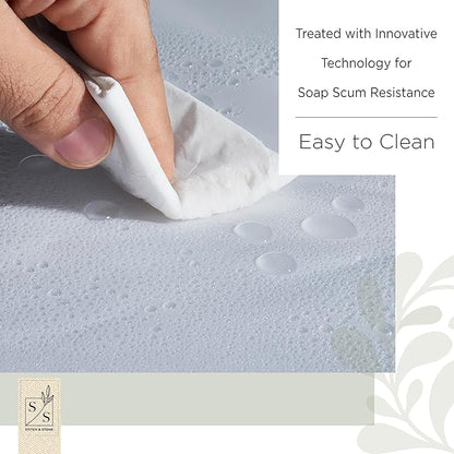 Stitch & Stone Shower Curtain Liner, Premium Medium Weight Durable Waterproof 6g PEVA for Bathroom with Weighted Magnets, Standard Size 72" x 72", Frosty 1 Pack