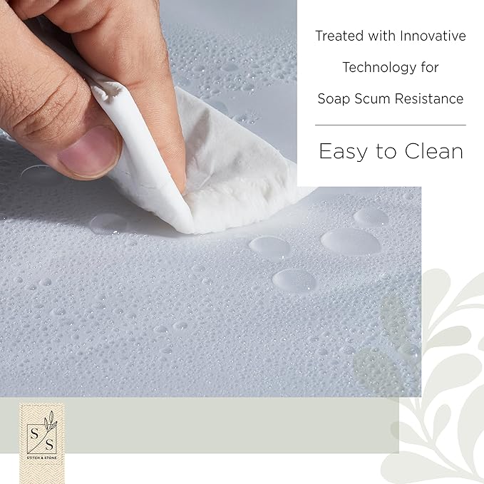 Stitch & Stone Shower Curtain Liner, Premium Extra Lightweight Durable Waterproof 3g PEVA for Bathroom with Weighted Magnets, Standard Size 70" x 72" Frosty 1 Pack
