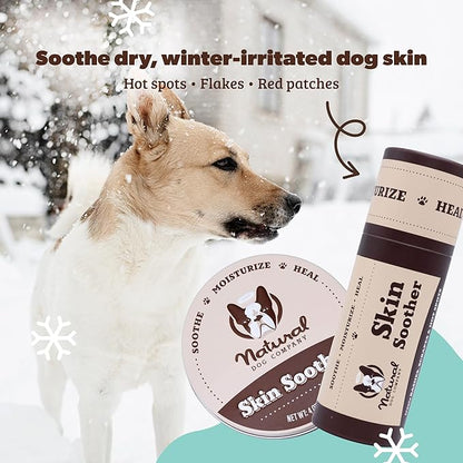 Natural Dog Company Skin Soother Bundle, Includes 2oz Tin + 0.15oz Stick, All Natural Healing Balm for Dogs, Relieves Dry, Itchy Skin, Treats Skin Irritations, Wounds, Hot Spots, Dermatitis