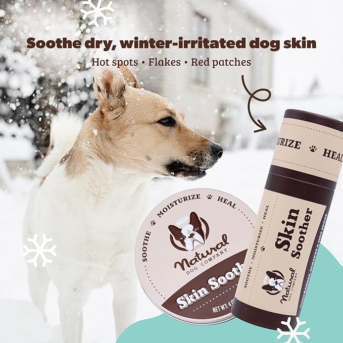 Natural Dog Company Skin Soother Balm for Irritation, Allergy & Itch Relief for Dogs, Hot Spot Treatment, Dog Moisturizer for Dry Skin, Healing Ointment, Coconut Oil & Vitamin E (0.15oz Travel Stick)