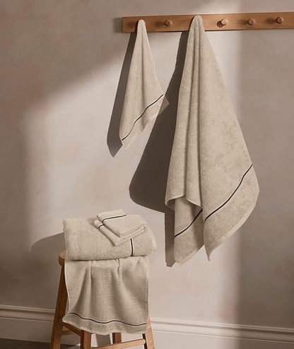 MyOwn Ultra Soft 6 Pack Cotton Towel Set, Contains 2 Bath Towels 28x55 inch, 2 Hand Towels 16x24 inch & 2 Wash Coths 12x12 inch, Ideal Everyday use, Compact & Lightweight - Tan