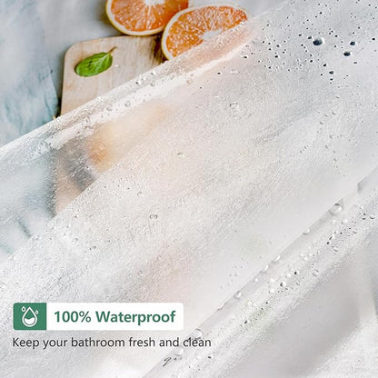 Waterproof EVA Frosted Shower Curtain Liner Short 66 Inch, Bpa-Free Shower Liner with 3 Extra-Large Magnets, 72'' x 66'' Plastic Bathroom Shower Curtain 3D Silk Translucent for Privacy