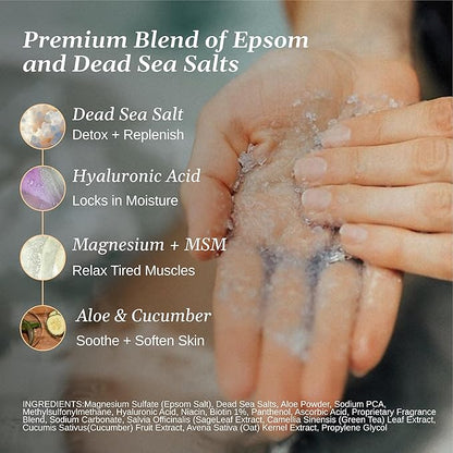 Relax Spa & Bath, Epsom & Dead Sea Salts, Aromatherapy Bath Salts for Hot Tub, Bath, or Spa, Infused with Magnesium, Muscle Recovery & Sports Therapy, 7 Pack, Relax RX Collection, 4 oz Each