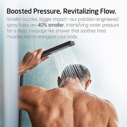 KES Shower Faucet, Shower Faucets Sets Complete 12 Inch Rain Shower Head with Handheld Spray, Pressure Balance Shower System (cUPC Certified Shower Valve Included), Matte Black, XB6230F18S12-BK
