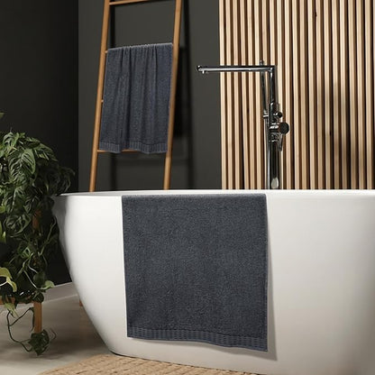 Cotton 2 Pack Oversized Bath Towel Set 28x55 inches, Large Bath Towels, Ultra Absorbant Compact Quickdry & Lightweight Towel, Ideal for Gym Travel Camp Pool - Charcoal Grey