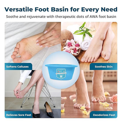 AWA Extra Large Pool Foot Bath, Sturdy Feet Soaking Tub and Pedicure Bowl, Foot Spa Kit for Women and Men (Blue Foot Tub)