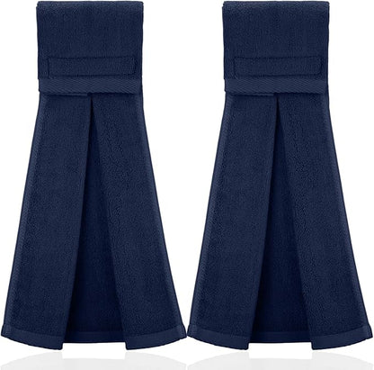 Shimeyao 2 Pcs Cotton Sports Football Towel with Closure Pitching Football Sweat Towel for Sports Gym Men Women Accessories(Dark Blue,Classic)