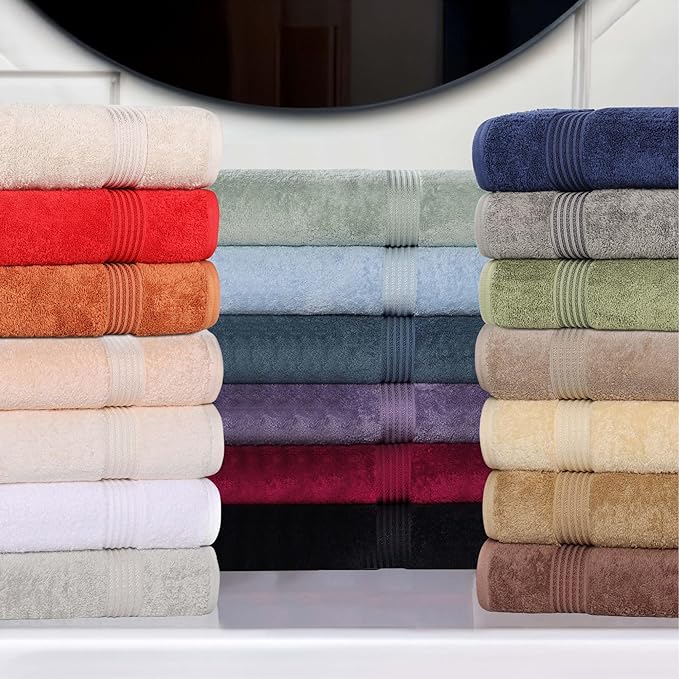 Superior Egyptian Cotton Bath Sheet Set, Oversized Towels for Home Bathroom, Master, Guest Bath, Decor Essentials, Quick Dry, Absorbent, Large Body Towel, Spa, Hotel, Resort, Set of 2, Red