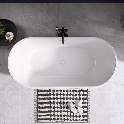67" Acrylic Free Standing Tub, Stand Alone Tub, Freestanding Bathtub, Soaking Bathtub, cUPC Certified, SW(Glossy White)