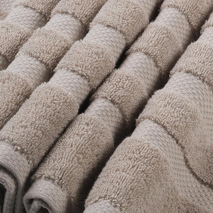 SOFE H&L | Olea Luxury Cotton Turkish Bath Towels Set of 4 Sand | Premium, Soft, Durable, Absorbent | Hotel Quality Plush Towels and Thick Towel Sets