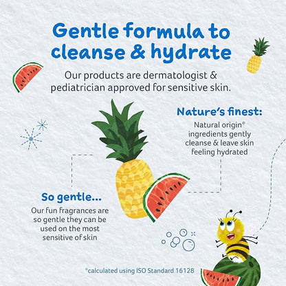 Childs Farm, Kids Hair & Body Wash for Dry, Sensitive Skin, Watermelon & Organic Pineapple, Gently Cleanses, Vegan, Cruelty-Free, 8.4 Fl Oz
