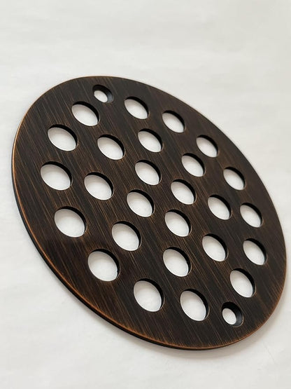 4 Inch Screw-in Round Shower Drain Cover Replacement Floor Drainer with Screws (Oil Rubbed Bronze)