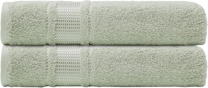 Melissa Linen, 2 Pack Bath Towels 100% Turkish Cotton Towels for Bathroom, Absorb Water, Quick Dry, Soft Shower Towel, 28 x 55 inches, Spa and Hotel Quality, Mint Green