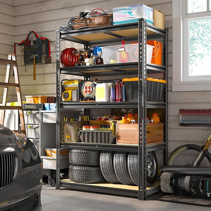 REIBII Storage Shelves 2020LBS Garage Shelving Heavy Duty Metal Shelving 5 Tier Metal Shelf for Garage Pantry Closet Kitchen Basement 28" W x 12" D x 59.8" H, 4 Pack