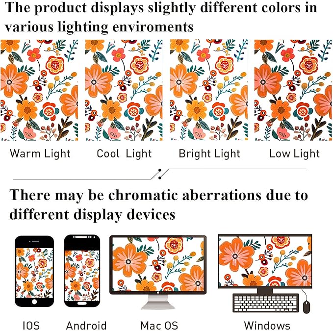 Bohemian Shower Curtain, Boho Floral Print Water Repellent Polyester Fabric for Bathroom Decor, 72×72 Inch Standard Size with 12 Hooks, Also as Room Divider