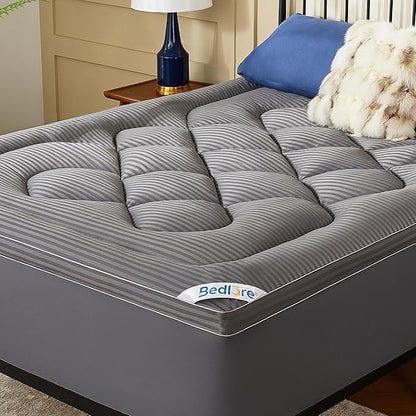 BEDLORE Queen Mattress Topper, Thick Pillow Top Pad for Back Pain Relief, Cooling Soft Mattress Cover with Deep Pockets 6-18 inch