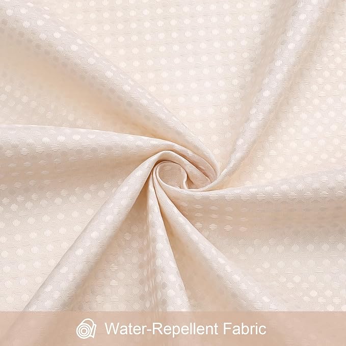 3 in 1 Long Blush Pink Shower Curtain Set-72 W x 78 H, Modern Waffle and PEVA Liner Set with 12 Stainless Steel Hooks, Waterproof Fabric for Bathroom