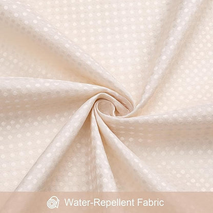 3 in 1 Extra Long Blush Pink Shower Curtain Set-72 W x 84 H, Modern Waffle and PEVA Liner Set with 12 Stainless Steel Hooks, Waterproof Fabric for Bathroom