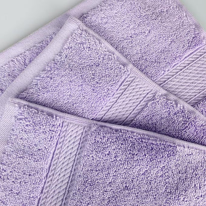 Superior Egyptian Cotton Pile 8 Piece Towel Set, Includes 2 Bath, 2 Hand, 4 Face Towels/Washcloths, Ultra Soft Luxury Towels, Thick Plush Essentials, Guest Bath, Spa, Hotel Bathroom, Purple