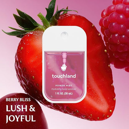 Touchland Hydrating Hand Sanitizer Spray, JUICY 5 Set (Citrus, Berry, Watermelon, Peach, Mango), 1 FL. OZ. Travel Size Power Mist Sprays (Set of 5)