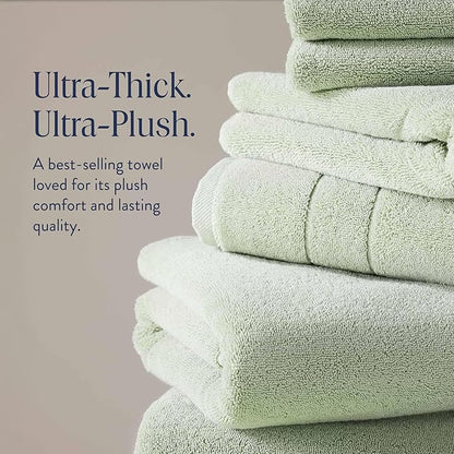 Brooklinen Super-Plush Turkish Cotton Bath Sheets - Set of 2 - Cotton, 820 GSM, Highly Absorbent, Machine Washable, Perfect for Home & Bathroom (40" x 65", Aloe Green)