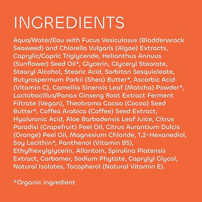 Seaweed Bath Co. Firming Body Cream, Orange Cedar Scent, 6 Ounce, Skin Toning Hand & Body Lotion Moisturizer for Dry Skin, with Sustainably Harvested Seaweed, Chlorella, Green Coffee Bean