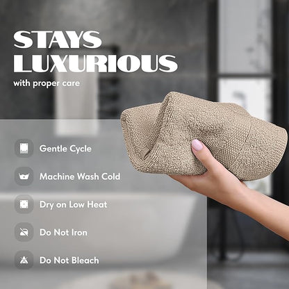 White Classic Taupe Hand Towels for Bathroom [6 Pack] Cotton Hand Towel Bulk for Gym, Kitchen and Spa, 16x27 Inches Soft Highly Absorbent Quick Dry Terry Salon Towels