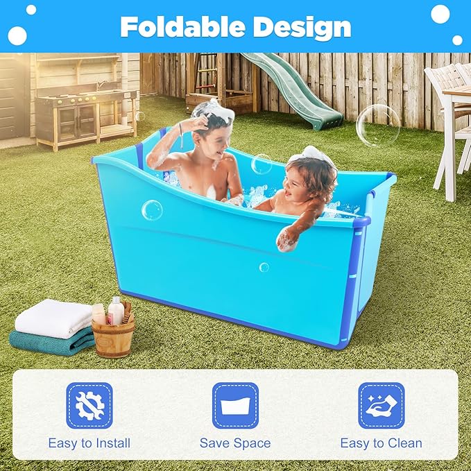 Portable Bathtub for Adults, 38Inch Foldable Bathtub Bathroom SPA Tub Cold Plunge Tub Collapsible Bathtub for Hot Ice Water