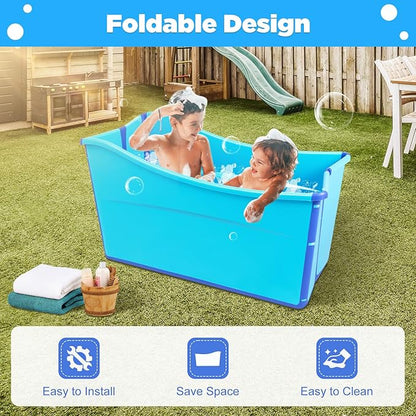 Large Size Portable Ice Bath Tub, Both at Home and On The Go for Toddler Teenager Twins Pets and Small Adults