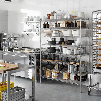 21" Deep x 54" Wide x 74" Height Wire Shelving Kit | 8-Tier | NSF Commercial Storage Rack Unit