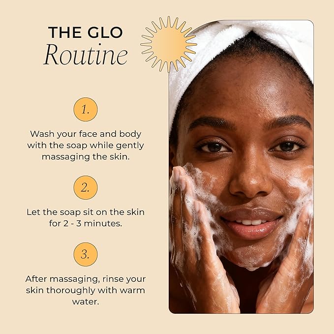 Glo Melanin Organic Turmeric Soap for Dark Spots, Soap for Face, All Natural Face Wash