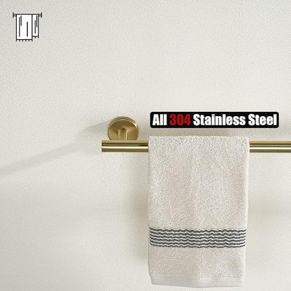 JQK Bath Towel Bar, 27 Inch Brushed Light Gold Towel Rack Bathroom, 304 Stainless Steel Thicken 0.8mm Towel Holder Wall Mount, Useable Length 24 Inch 2 Pack, TB110L24-BG-P2